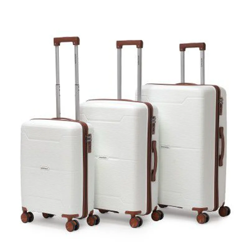 Vlite Columbia Set of 3 (S+M+L) Lightweight Polypropylene Suitcase | Anti-Theft Double Zipper | Built-in Number Lock — 84% off on Amazon.in