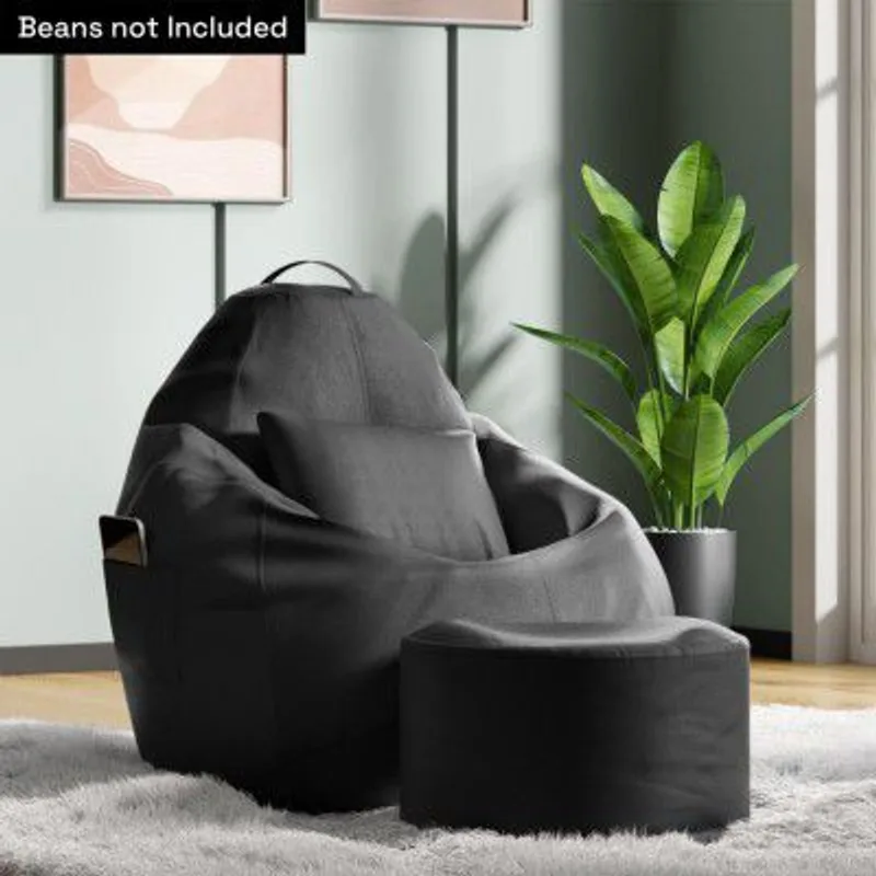 Wakefit Bean Bag Cover 4XL | 3 Months Warranty | Leatherette Bean Bag Without Beans | Black — 69% off on Amazon.in