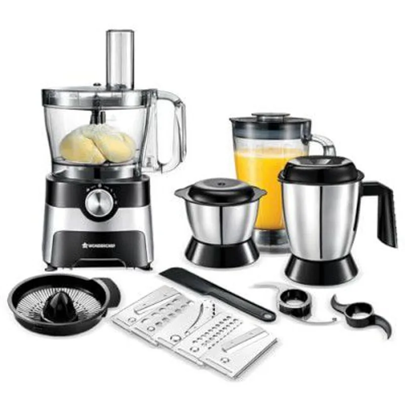Wonderchef Regal 1000W Food Processor Mixer Grinder Citrus Juicer for Home and Kitchen, 4 Jars, 9-in-1 for Slicing, Shredding, Chopping, Kneading, Blending, Grinding, In-built Storage, 5-Yr Warranty — 57% off on Amazon.in