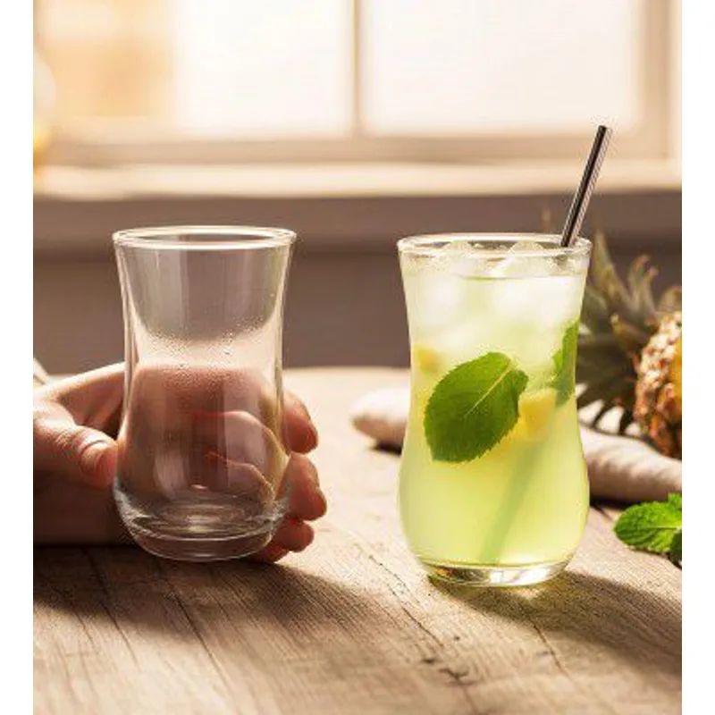 Yera Prima Zest Water/Juice/Cocktail Glasses- 240 ml Each -Set of 4 pcs Transparent | Hot & Cold Drinks, Juice, Cocktail, Milkshake, Smoothie | Ideal for Home, Party, Restaurant, Gifting — 72% off on Amazon.in