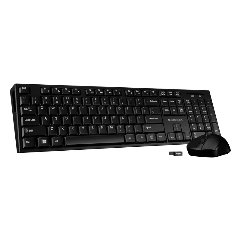 Zebronics Wireless Keyboard & Mouse Combo, USB Nano Receiver (Companion 304, Grey) — 58% off on Amazon.in